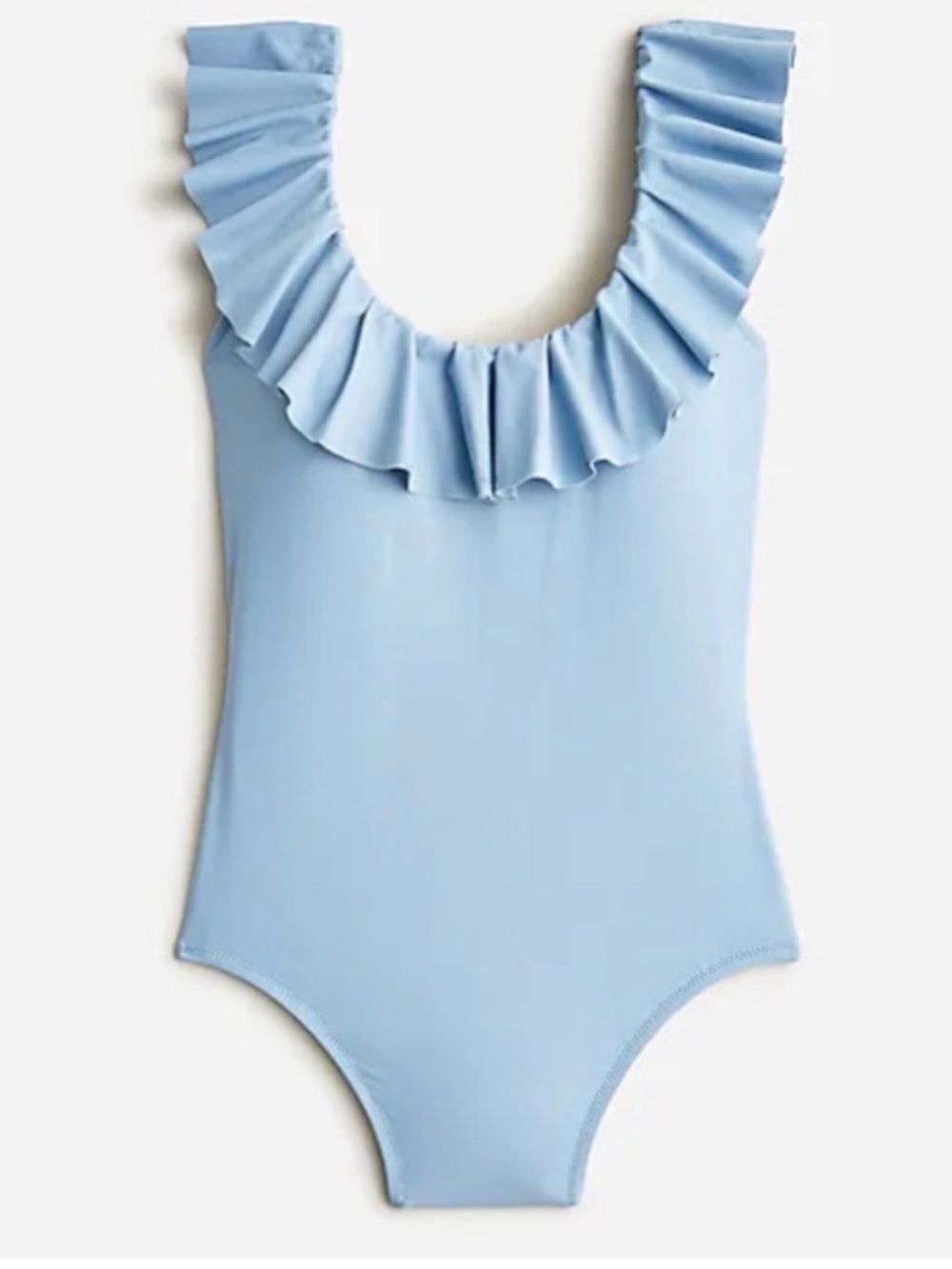J. Crew Powder Blue Ruffle-Trim One-Piece Swimsuit
